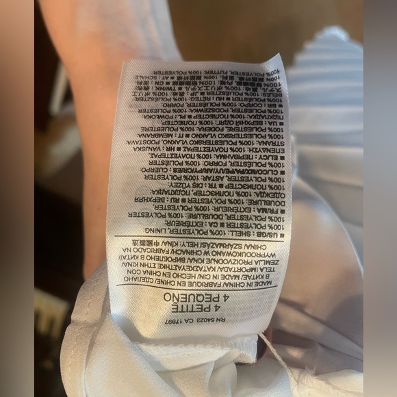 NWT Banana Republic White Pleated Waist Tie Sleeveless trapeze Dress 4P $120 - Picture 4 of 8